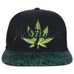 Rasta MJ Leaf 3D Embroidered Flat Bill Snapback Cap – Hip Hop Reggae Hat, Adjustable Snapback, One Size Fits Most, Unisex Streetwear Baseball Cap
