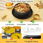 Black Wheat Straw Tableware Set – 16/32 Piece Unbreakable Eco-Friendly Plates Dessert Plates Bowls & Cups for 4-8 People, Outdoor Camping Party Wedding Halloween Kitchen Accessories