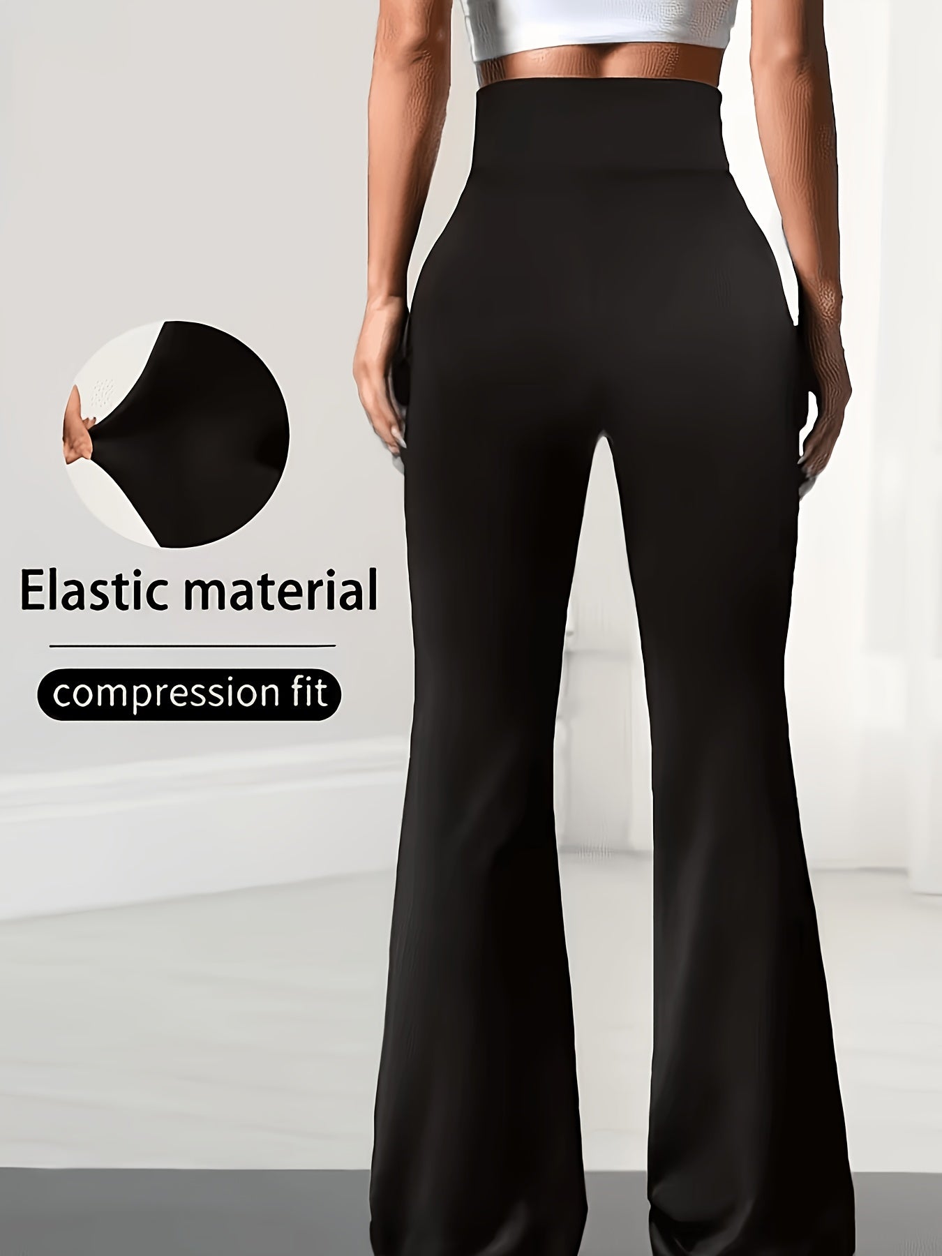 Tummy Control Flare Pants for Women High Waist Bell Bottom Pants Slimming Wide Leg Yoga Pants Stretch Fitted Bootcut Trousers S-XXL
