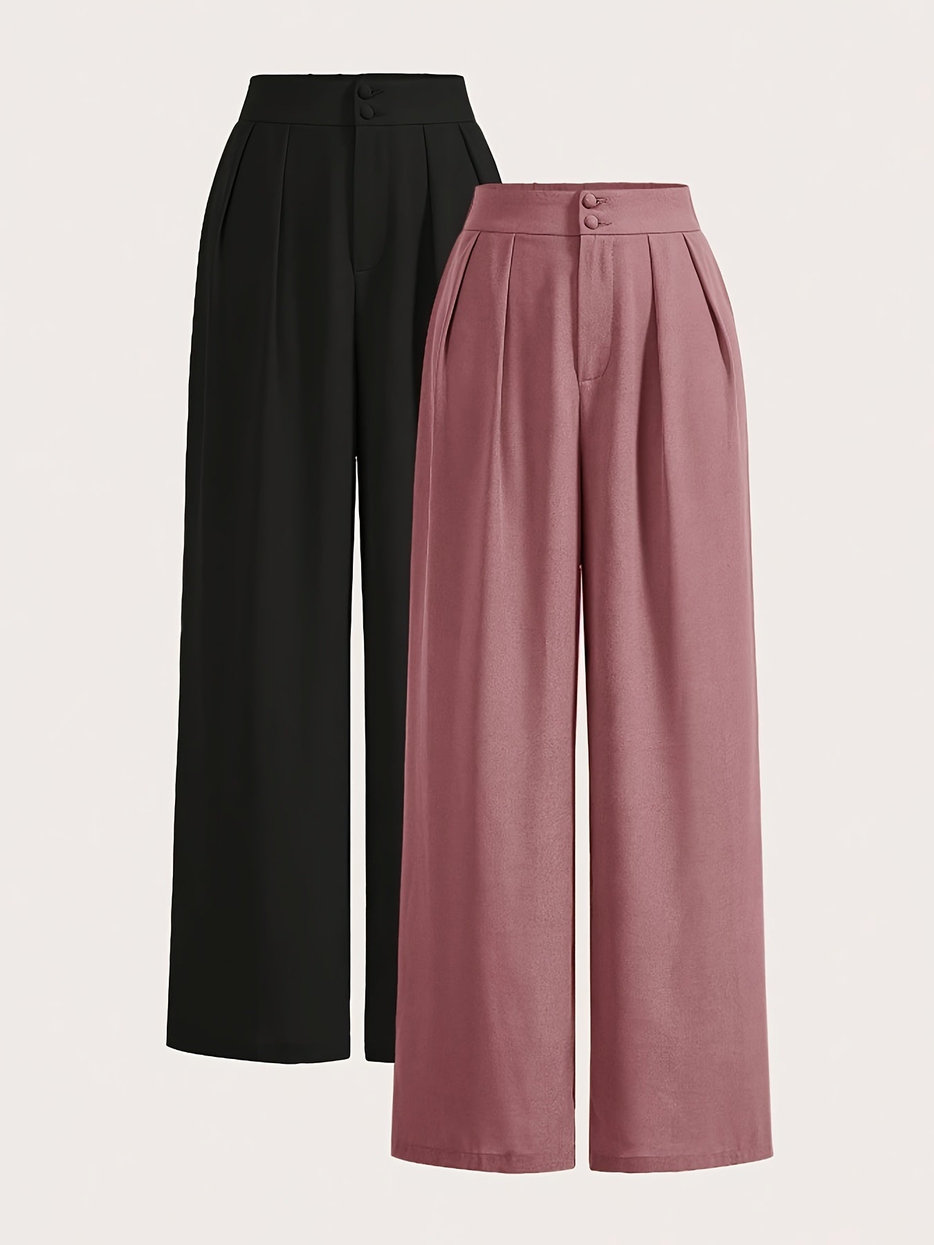 High-Waisted Wide-Leg Pants Two-Piece Set for Women – Trendy Matching Outfit, Casual & Chic Loungewear Coord Set