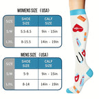 6-Pack Unisex Lightweight Compression Mid-Calf Sports Socks – Casual Athletic Socks for Running, Cycling, Soccer, Hiking, Outdoor Activities & Travel, Sizes S/M & L/XL