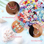 7200pcs Clay Beads Bracelet Making Kit Colorful Soft Clay Beads for DIY Friendship Bracelets Jewelry Making with Storage Box Complete Bead Set for Girls Kids Teens Adults Craft Supplies