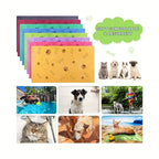 Quick-Dry Dog Towels 4pcs – Soft Absorbent Paw Print Microfiber Pet Bath Towel Set for Medium Dogs, Grooming & Bathing Towels, Random Assorted Colors