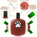 Inflatable Rubber Dog Football with Air Pump – Chew-Resistant Interactive Fetch Ball Toy for All Breed Dogs, Paw Print Design, Large & Small Sizes, Durable Indoor & Outdoor Puppy and Adult Dog Toy