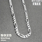 925 Sterling Silver Figaro Chain Necklace – 6mm Wide, 18 to 24 Inch, Unisex Men & Women, Includes Gift Box – Classic Silver Chain for Everyday Wear & Gifting