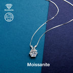 1 Carat Moissanite Pendant Necklace 925 Sterling Silver – Brilliant Diamond Alternative Solitaire Drop Necklace for Women, Fine Jewelry Gift for Birthday Anniversary Wedding Valentine's Day