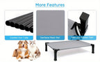 Cooling Elevated Dog Bed Raised Cot with Breathable Mesh and Metal Frame - Washable Portable Dog Cot with No-Slip Feet for Indoor and Outdoor Use, Multiple Sizes and Colors Available