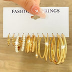 36 Piece Gold Hoop Earrings Set for Women – Fashion Rhinestone Accent Hoop Earrings with 316L Stainless Steel Posts, Hypoallergenic Earring Set for Daily Wear Parties and Gift