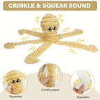 Squeaky Octopus Plush Dog Chew Toy – Interactive Stuffed Squeaker Toy for Puppies & Dogs, Soft Teeth Cleaning Chewable Animal Toy for Small Medium Large Breeds, Cute Gift, 5 Colors