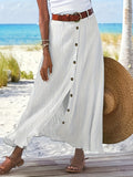 Women's A-Line Midi Maxi Skirt Side Slit Mid-Waist Long Flowy Semi-Sheer Polyester Skirt 8 Colors S-XXL Spring Summer Casual Daily Wear