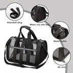 Foldable Soft Pet Carrier Bag – Breathable Mesh Travel Bag for Cats & Dogs, 6 Colors, S/M/L Sizes, Portable with Zipper Closure