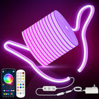 RGB LED Neon Rope Light IP65 Waterproof – App & Remote Control, Music Sync Color-Changing Silicone Strip 3.2ft/9.8ft/16.4ft for Gaming, Bedroom, Indoor & Outdoor Decoration