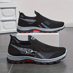 Men's Breathable Mesh Slip-On Sneakers – Lightweight Low-Top Casual Athletic Shoes with Rubber Sole, Round Toe, Monochrome Fabric Upper, Easy Wear Loafer-Style Footwear for Walking, Gym & Everyday Comfort, Spring & Summer