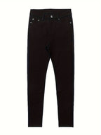 Women's High Waist Stretch Skinny Jeans Metal Button Detail Street Style Slim Fit Denim Pants 10 Colors S-XXL