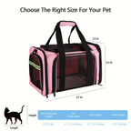 Airline Approved Pet Carrier Soft Sided – TSA Approved Collapsible Travel Bag for Small Dogs, Cats & Kittens Under 15 lbs, Fits Under Airplane Seat