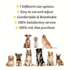 Dog Muzzle 7Pcs Adjustable Set - Breathable Mesh Anti-Bite Anti-Bark Face Cover for Small Medium Large Dogs, Front Opening Easy Chewing Water Friendly Design