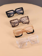 Vintage Square Full Rim Clear Lens Glasses Set 3pcs 4pcs Polycarbonate Fashion Eyewear for Women Men - Retro Office Everyday Blue Light Blocking Style Frames