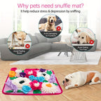 Snuffle Mat for Dogs - Slow Feeder Dog Puzzle Mat, Olfactory Training Nose Work Blanket, Anti-Choke Stress Relief Feeding Game Toy, Encourages Natural Foraging Instincts, Machine Washable