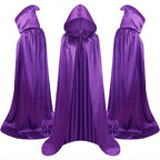 Halloween Black Death Cape 59 Inch Gothic Vampire Cloak for Adults – No Assembly Required, Flowing Silhouette Costume for Horror House, Carnival, Cosplay, Party, Festive Decoration
