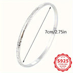 5 Piece 925 Sterling Silver Geometric Bracelet Set for Women – Hypoallergenic Minimalist Stackable Jewelry, Perfect Mother's Day & Daily Wear Gift for Her