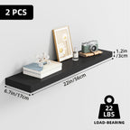 Floating Wall Shelves Wood 2/4/6 Pack 15.7 19.7 22 Inch Wall Mounted Shelves for Living Room Kitchen Bathroom Bedroom Holds 30 lbs Walnut Brown White Black Gray Home Decor Storage