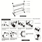 Portable Fishing Rod Holder Rack for 24 Rods Aluminum Alloy Rust-Resistant with Cushioned Grips - Lightweight Organizer for Garage, Cabin, Bedroom & Fishing Storage