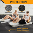 EVA Foam Puzzle Exercise Mat 24 SQFT 6-Tile Interlocking Floor Mat 24x24x0.5 Inch for Gym Garage Home Office Yoga Gymnastics Pilates Black