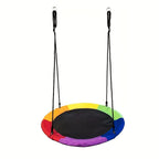 40 Inch Outdoor Saucer Swing – 900 LB Capacity Disc Swing with 900D Waterproof Oxford Fabric & Hanging Strap, Kids & Adults Backyard Tree Swing, Patio Leisure Swing (Multicolor)