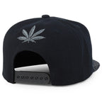 Rasta MJ Leaf 3D Embroidered Flat Bill Snapback Cap – Hip Hop Reggae Hat, Adjustable Snapback, One Size Fits Most, Unisex Streetwear Baseball Cap