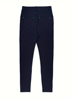 Women's High Waist Stretch Skinny Jeans Metal Button Detail Street Style Slim Fit Denim Pants 10 Colors S-XXL