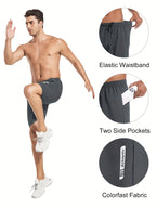 Men's Athletic Shorts 5-Pack – Quick-Dry Gym Workout & Basketball Shorts with Stretch Waistband & Side Zip Pocket, Lightweight Activewear for Running, Hiking & Casual Wear