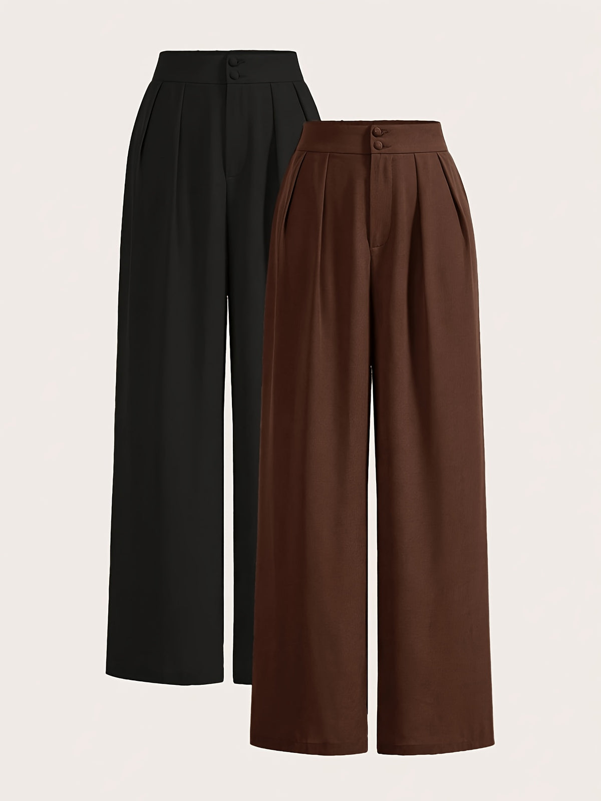 High-Waisted Wide-Leg Pants Two-Piece Set for Women – Trendy Matching Outfit, Casual & Chic Loungewear Coord Set