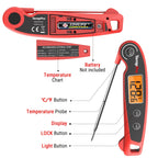 Instant Read Meat Thermometer with Motion Sensing Foldable Probe Digital Food Thermometer for Kitchen BBQ Grill Smoker Candy Oil Cooking -58°F to 572°F Fast 2-3 Second Response