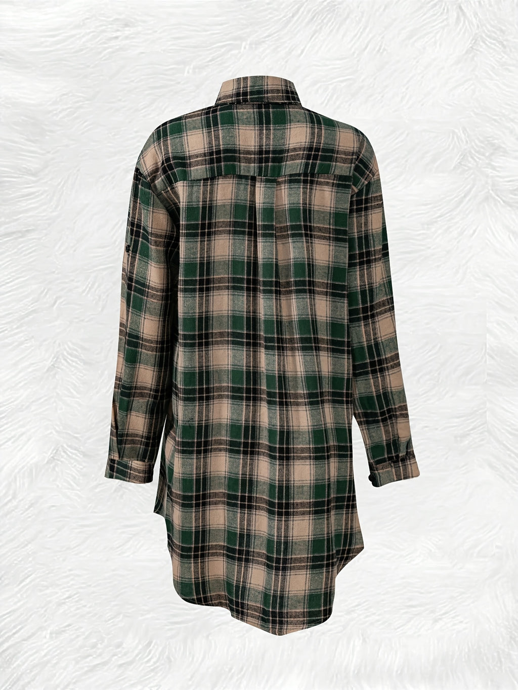 Casual Plaid Shirt for Men Women Mid-Length Loose Fit Button Down Flannel Shirt S M L XL XXL Multiple Colors
