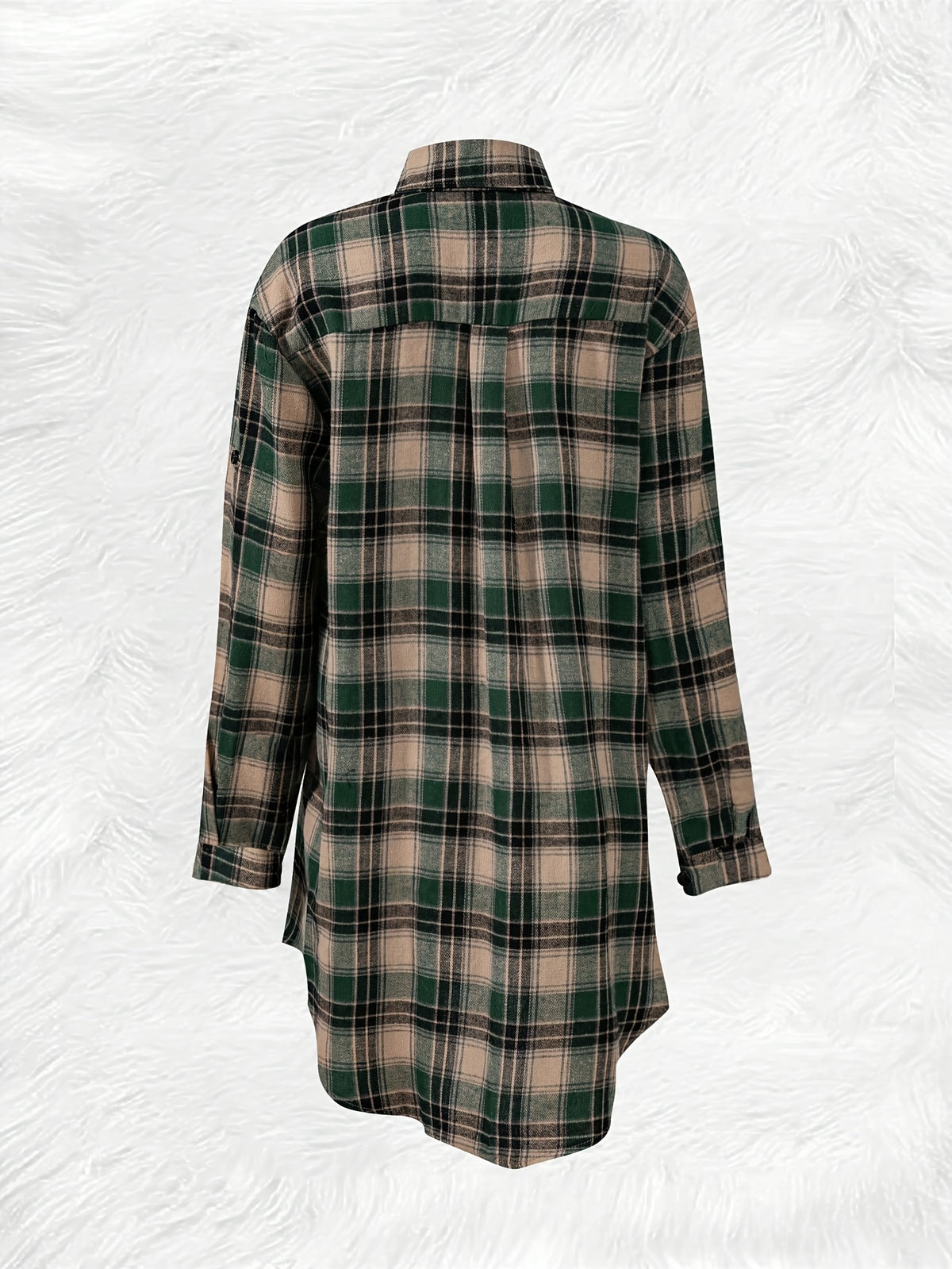 Casual Plaid Shirt for Men Women Mid-Length Loose Fit Button Down Flannel Shirt S M L XL XXL Multiple Colors