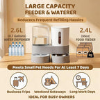 Gravity Cat Feeder 2 Pack - Automatic Food Feeder and Water Dispenser Set with Detachable Pet Bowl & Silicone Mat for Cats Small Medium Dogs Large Capacity Gravity-Fed No Electricity Needed Pet Feeding Station