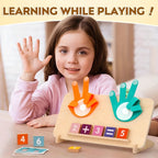 Kids Finger Math Counting Board Set – 13 Digit Blocks, 10 Cards, 2 Bases & Bracket, STEM Addition Subtraction Learning Toy, Preschool Gift for Christmas Halloween