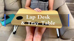 Lap Desk Bed Tray for Laptop & Eating – Large Breakfast Tray with Cup Holder & Drawer for Sofa Couch Floor Sitting, Study Reading Writing Portable Lap Table