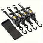 Heavy Duty Auto Self-Retracting Ratchet Tie Down Straps 2-Pack – 10 Ft Cargo Straps for Truck, Trailer, Motorcycle & Moving, Independence Day & Men’s Gift