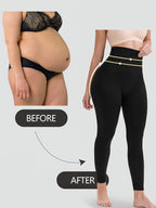 Butt Lifting Capri Leggings for Women – High Waist Tummy Control Yoga Pants, Squat Proof Stretchy Shaping Workout Capri, Apricot & Black