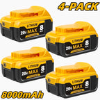 20V 8.0Ah Lithium-Ion Replacement Battery for DeWalt Cordless Tools – Compatible with DCB200, DCB205, DCB206, DCB204, DCB180 & DCD/DCF/DCG/DCS Series