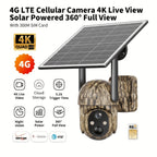 4G LTE Solar Security Camera Outdoor Wireless – No WiFi Needed, 4K Night Vision, 360° Live View, Two-Way Audio, Waterproof Trail Camera for Hunting, Farm, Ranch & Wildlife Monitoring