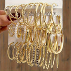 36 Piece Gold Hoop Earrings Set for Women – Fashion Rhinestone Accent Hoop Earrings with 316L Stainless Steel Posts, Hypoallergenic Earring Set for Daily Wear Parties and Gift