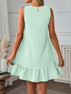 Women's Solid Color Round Neck Casual Dress Summer Loose Fit Short Sleeve Everyday Midi Dress | Green Red Light Green Pale Pink S-XXL