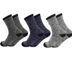 6 Pairs Men's Thermal Crew Socks – Thick Insulated Cold Weather Socks for Hiking Skiing Camping Outdoor Sports, Acrylic Winter Boot Socks