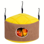Bird Snuggle Hut Winter Warm Nest for Bird Cage - Cozy Plush Hanging Hideout & Sleep Shelter for Parrots Parakeets Cockatiels Lovebirds - Soft Plush Bird Hammock Hut Cage Accessory