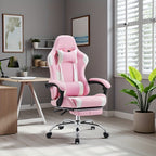 Ergonomic Gaming Chair with Footrest & Lumbar Support – Racing Style Esports Computer Chair, Fixed Armrests, Adjustable Recliner, Home Office Desk Chair for Adults
