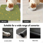 Non-Slip Pet Feeding Mat Green & Gold Stars - Leak-Proof Machine Washable Dog Cat Bowl Mat - Cute Waterproof Food Mat for All Breeds - Easy Clean Stain-Proof Pet Placemat for Indoor Outdoor Use
