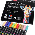 Double-Ended Waterproof Acrylic Paint Pens 48 or 72 Colors for Rock Painting Fabric Metal Glass Wood Canvas Ceramics Eggs Pumpkins DIY Art Crafts