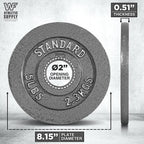 Cast Iron Weight Plates 2-Inch Solid Baked Enamel Finish for Strength Training Weightlifting Bodybuilding Powerlifting Home Gym Barbell 2.5 5 10 25 35 45 100LB